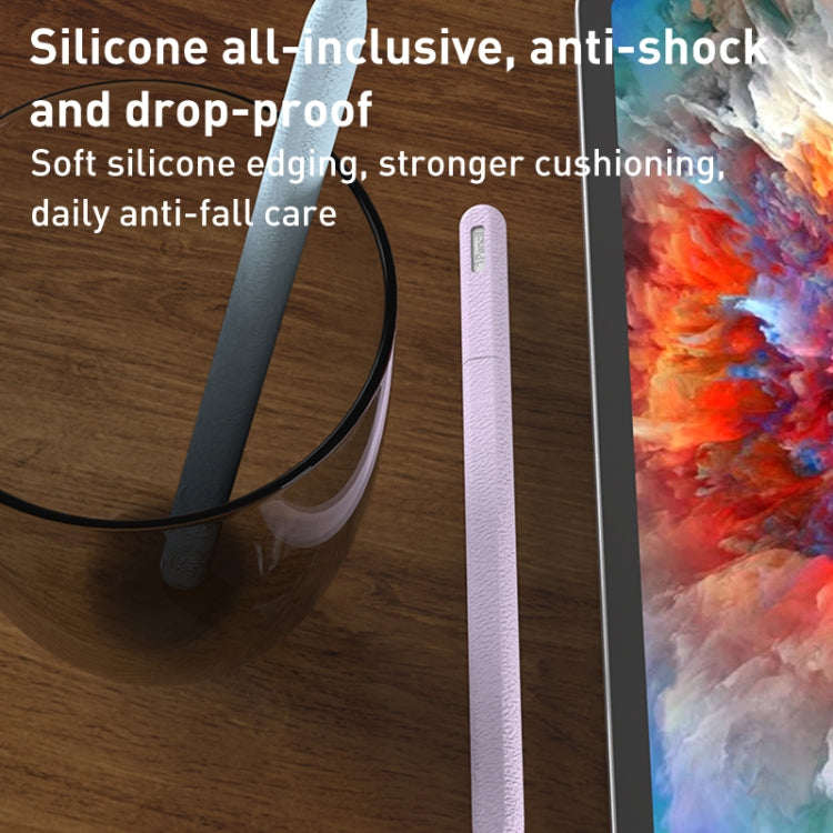 For Apple Pencil 2 LOVE MEI Frosted Leather Texture Silicone Protective Pen Case(Grey) - Pencil Accessories by LOVE MEI | Online Shopping South Africa | PMC TechLife