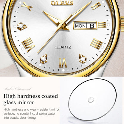 OLEVS 5563 Women Luminous Waterproof Quartz Watch(White + Gold) - Metal Strap Watches by OLEVS | Online Shopping South Africa | PMC Jewellery