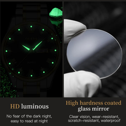 1pair OLEVS 5563 Couple Luminous Waterproof Quartz Watch(Gold) - Couple Watches by OLEVS | Online Shopping South Africa | PMC Jewellery