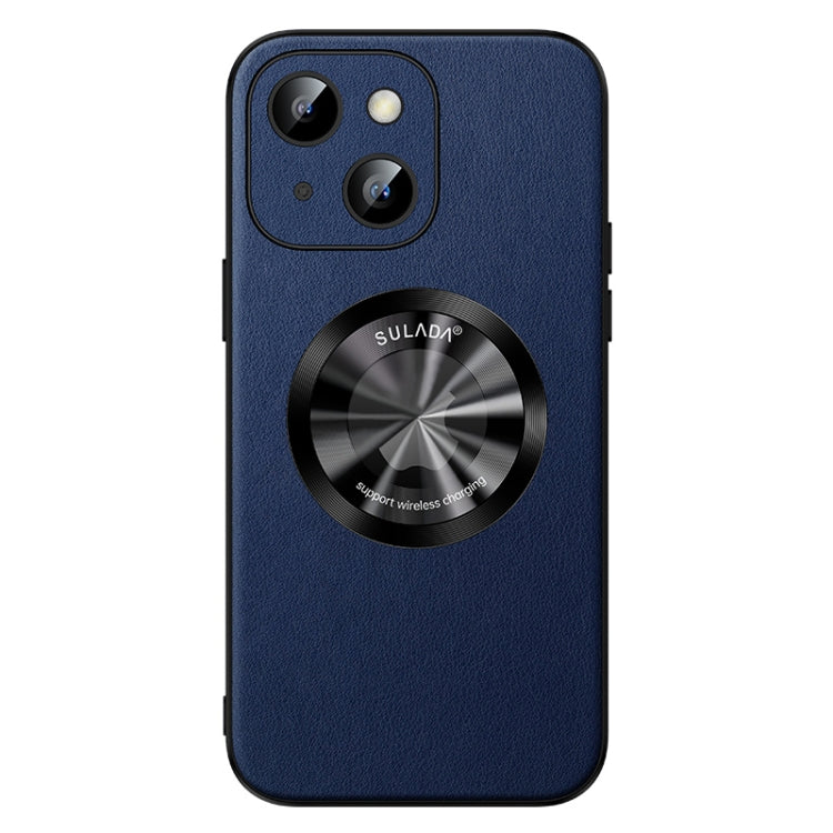 For iPhone 14 Plus SULADA Microfiber Leather MagSafe Magnetic Phone Case(Blue) - iPhone 14 Plus Cases by SULADA | Online Shopping South Africa | PMC TechLife | Buy Now Pay Later Mobicred