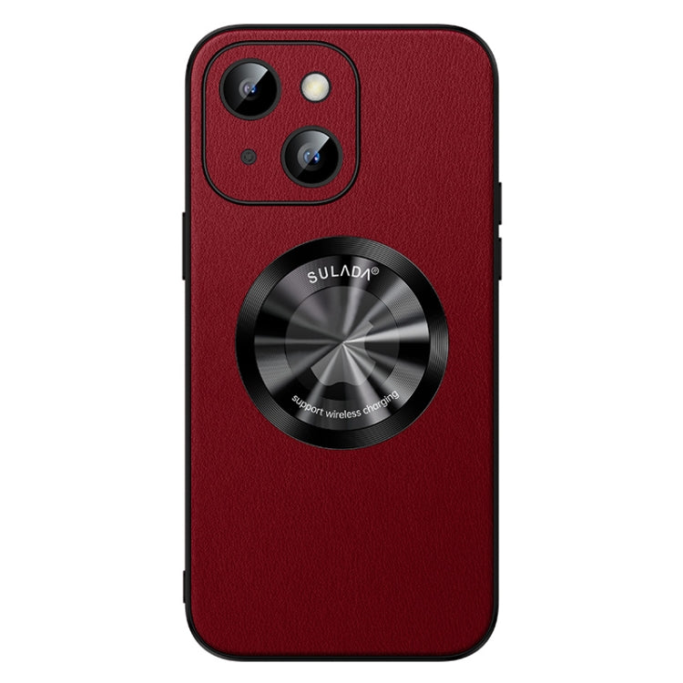 For iPhone 14 SULADA Microfiber Leather MagSafe Magnetic Phone Case(Red) - iPhone 14 Cases by SULADA | Online Shopping South Africa | PMC TechLife | Buy Now Pay Later Mobicred