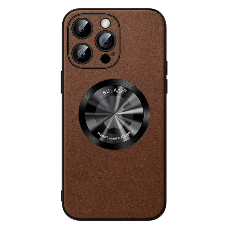 For iPhone 14 Pro Max SULADA Microfiber Leather MagSafe Magnetic Phone Case(Brown) - iPhone 14 Pro Max Cases by SULADA | Online Shopping South Africa | PMC Jewellery