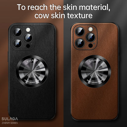 For iPhone 14 Pro Max SULADA Microfiber Leather MagSafe Magnetic Phone Case(Brown) - iPhone 14 Pro Max Cases by SULADA | Online Shopping South Africa | PMC Jewellery