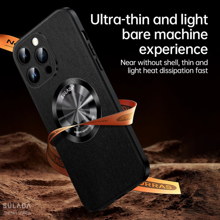 For iPhone 14 SULADA Microfiber Leather MagSafe Magnetic Phone Case(Brown) - iPhone 14 Cases by SULADA | Online Shopping South Africa | PMC TechLife