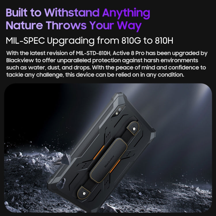 [HK Warehouse] Blackview Active 8 Pro 4G Rugged Tablet, 10.36 inch 8GB+256GB Android 13 MT6789 Octa Core Support Dual SIM, Global Version with Google Play, EU Plug(Orange) - Blackview by Blackview | Online Shopping South Africa | PMC Jewellery