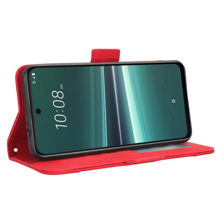 For HTC U23 / U23 Pro Skin Feel Calf Texture Card Slots Leather Phone Case(Red) - HTC by PMC Jewellery | Online Shopping South Africa | PMC Jewellery