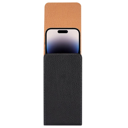 For 6.7-6.9 inch Phone Litchi Texture Iron Clip Back Buckle Waist-mounted Phone Case Vertical Plate(Black) - More Brand by PMC Jewellery | Online Shopping South Africa | PMC Jewellery