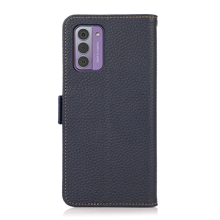 For Nokia G42 KHAZNEH Side-Magnetic Litchi Genuine Leather RFID Phone Case(Blue) - Nokia Cases by PMC Jewellery | Online Shopping South Africa | PMC Jewellery