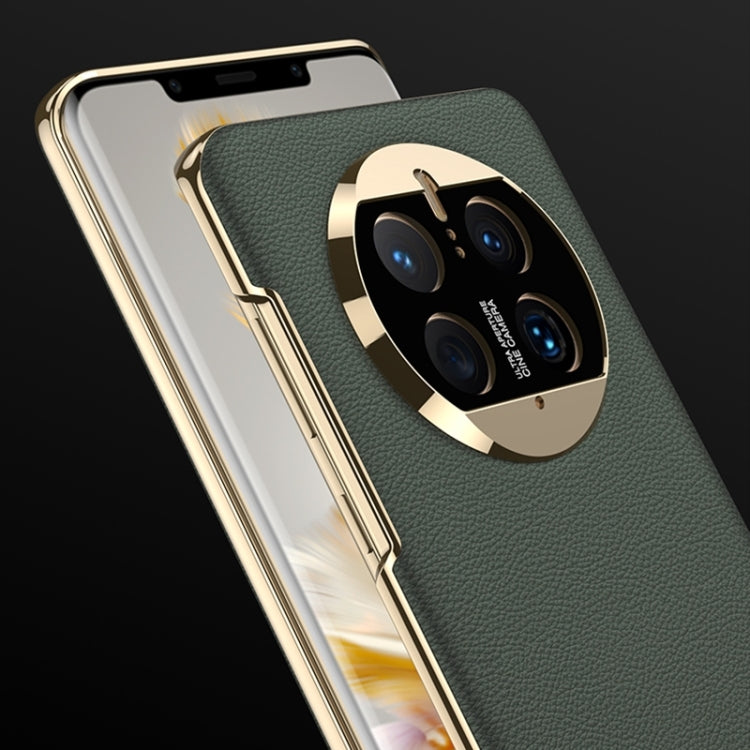 For Huawei Mate 50 Pro GKK Electroplating Leather Surface Phone Case(Cyan) - Huawei Cases by GKK | Online Shopping South Africa | PMC TechLife