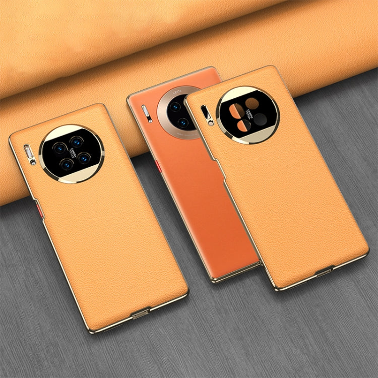 For Huawei Mate 30 Pro 5G GKK Electroplating Leather Surface Phone Case(Yellow) - Huawei Cases by GKK | Online Shopping South Africa | PMC TechLife | Buy Now Pay Later Mobicred