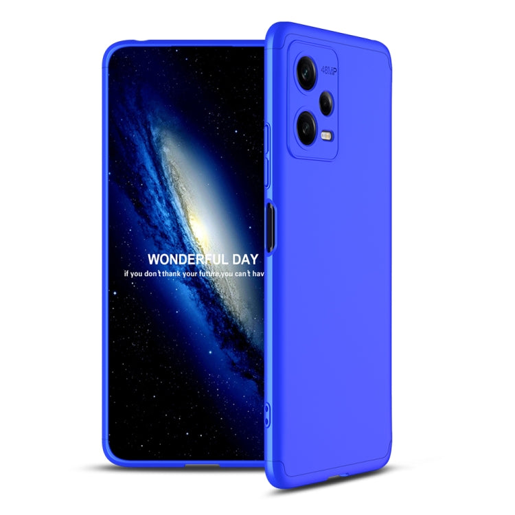 For Xiaomi Redmi Note 12 5G Global GKK Three Stage Splicing Full Coverage PC Phone Case(Blue) - Note 12 Cases by GKK | Online Shopping South Africa | PMC Jewellery