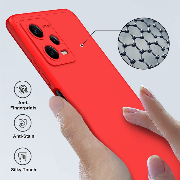 For Xiaomi Redmi Note 12 5G Global GKK Three Stage Splicing Full Coverage PC Phone Case(Red) - Note 12 Cases by GKK | Online Shopping South Africa | PMC Jewellery