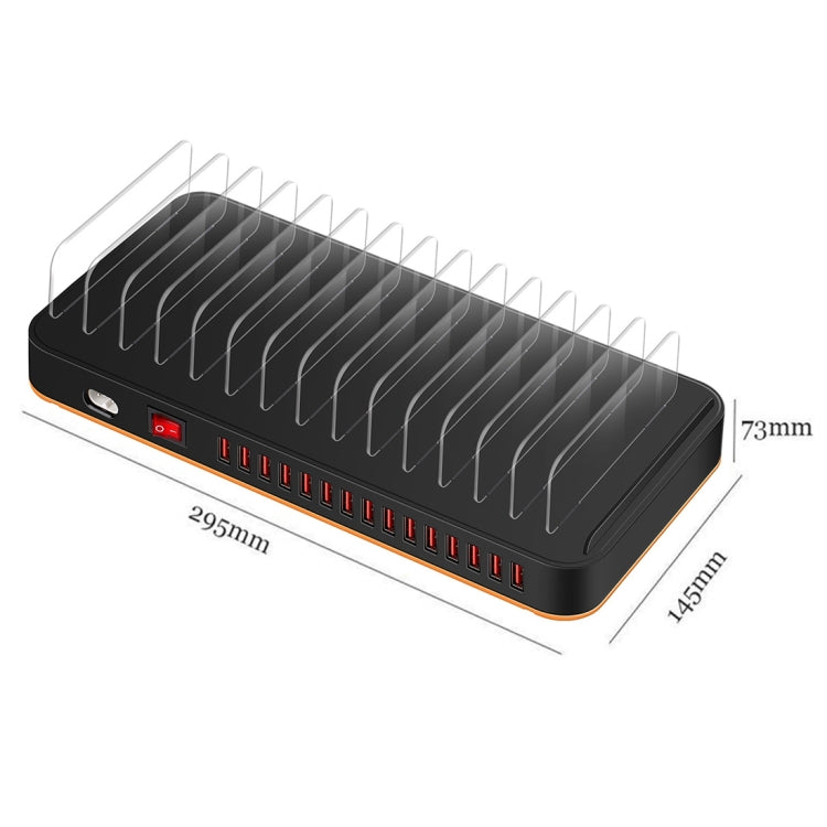 WLX-815P 180W 15 Ports USB Fast Charging Dock Smart Charger with Holder, AU Plug - Multifunction Charger by PMC Jewellery | Online Shopping South Africa | PMC Jewellery