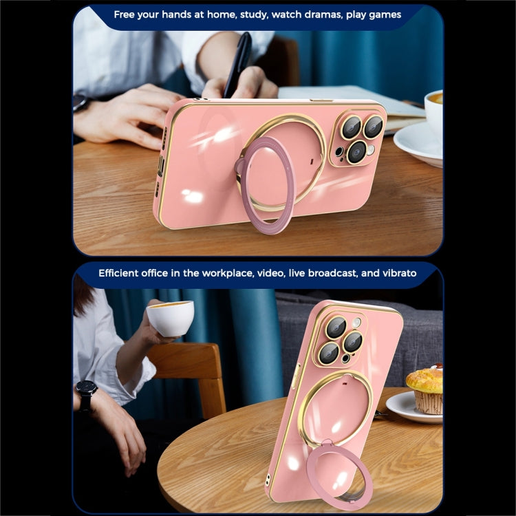 For iPhone 14 Plus Multifunction Electroplating MagSafe Holder Phone Case(Dark Green) - free shipping - PMC TechLife - Order now!