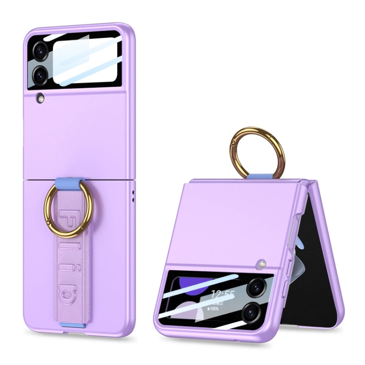 For Samsung Galaxy Z Flip3 5G GKK Integrated Ultrathin Shockproof Phone Case with Ring Wrist Strap(Purple) - Galaxy Phone Cases by GKK | Online Shopping South Africa | PMC Jewellery