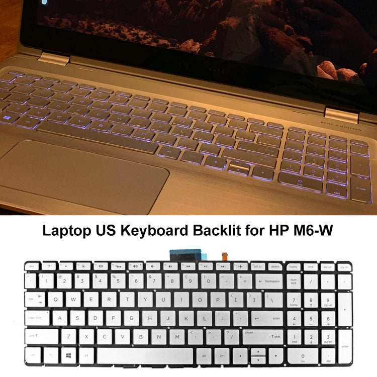 For HP M6-W US Version Laptop Backlight Keyboard(Silver) - HP Spare Parts by PMC TechLife | Online Shopping South Africa | PMC TechLife | Buy Now Pay Later Mobicred