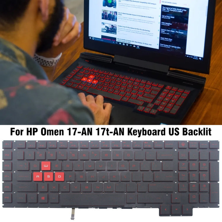 For HP Omen 17-AN / 17T-AN US Version Laptop Backlight Keyboard - HP Spare Parts by PMC Jewellery | Online Shopping South Africa | PMC Jewellery