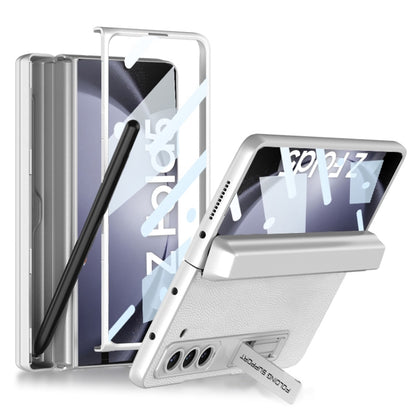 For Samsung Galaxy Z Fold5 GKK Integrated Magnetic Flip Plain Leather Phone Case with Pen Box(Silver) - Galaxy Z Fold5 Cases by GKK | Online Shopping South Africa | PMC Jewellery