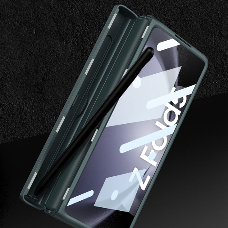 For Samsung Galaxy Z Fold5 GKK Integrated Magnetic Flip Plain Leather Phone Case with Pen Box(Silver) - free shipping - PMC TechLife - Order now!