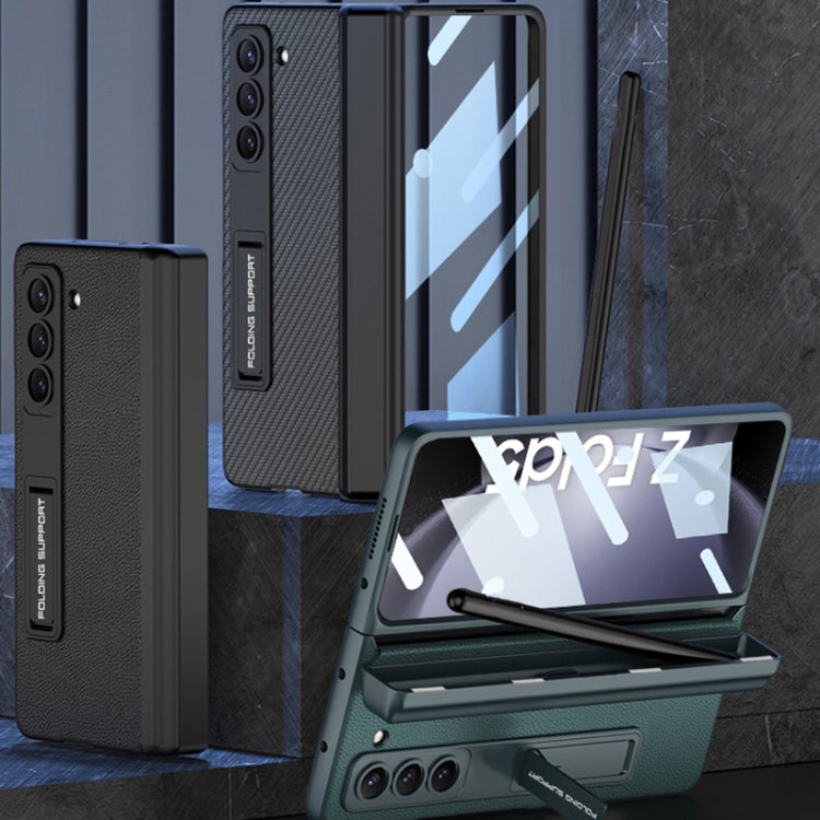 For Samsung Galaxy Z Fold5 GKK Magnetic Flip Plain Leather Phone Case with Pen Box(Cross Texture) - free shipping - PMC TechLife - Order now!