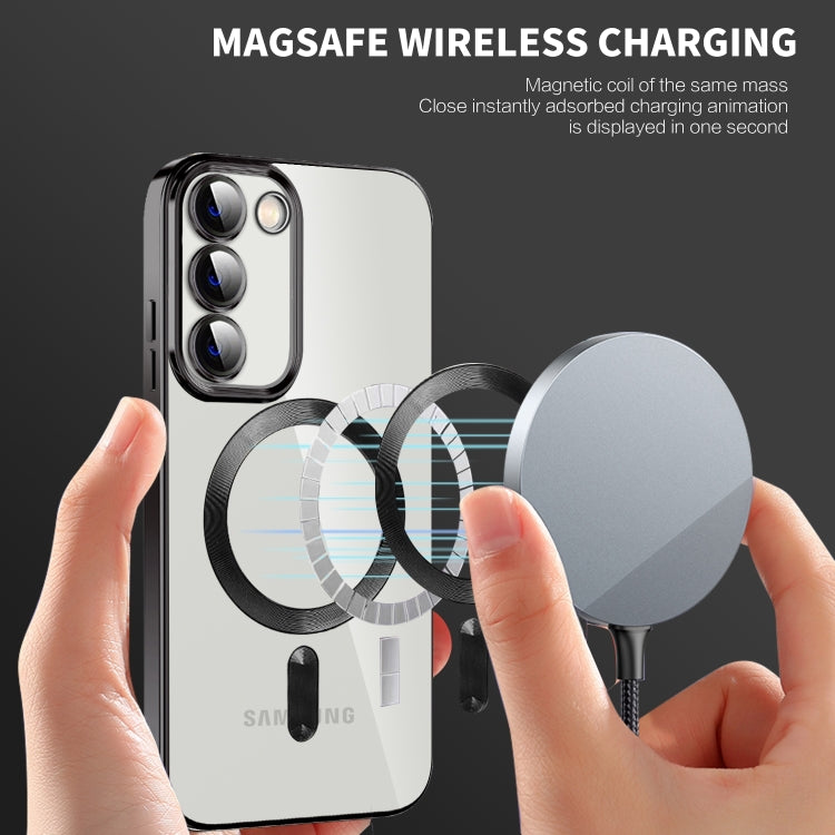 For Samsung Galaxy Note20 Ultra CD Texture Plating TPU MagSafe Phone Case with Lens Film(Black) - Galaxy Note20 Ultra Cases by PMC TechLife | Online Shopping South Africa | PMC TechLife