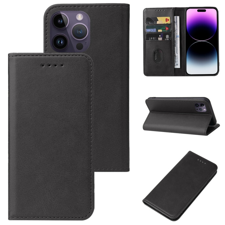For iPhone 15 Pro Magnetic Closure Leather Phone Case(Black) - iPhone 15 Pro Cases by PMC TechLife | Online Shopping South Africa | PMC TechLife | Buy Now Pay Later Mobicred