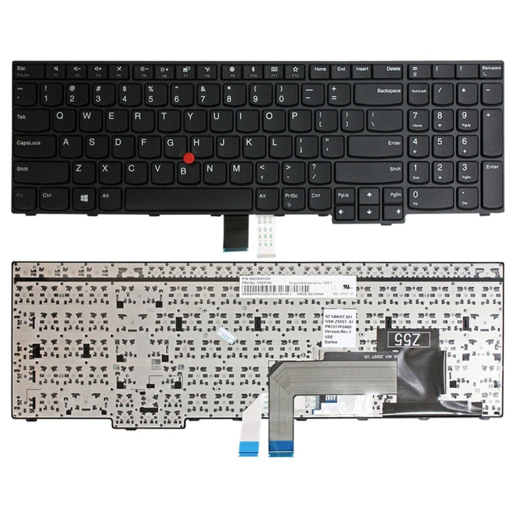 For Lenovo IBM ThinkPad E570 E575 US Version Laptop Keyboard - Lenovo Spare Parts by PMC TechLife | Online Shopping South Africa | PMC TechLife