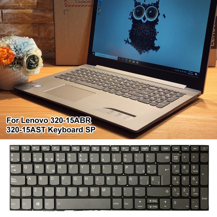 For Lenovo IdeaPad 320-15ABR / 320-15AST Spanish Version Backlight Laptop Keyboard with Power Button & Enter Key - Lenovo Spare Parts by PMC TechLife | Online Shopping South Africa | PMC TechLife