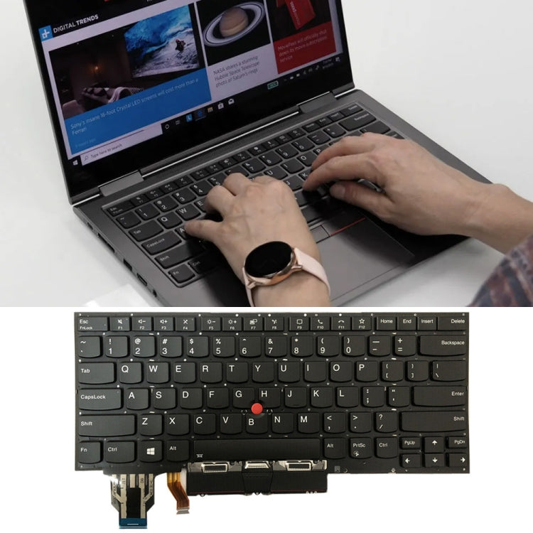 For Lenovo ThinkPad X1 Yoga 4th Gen 20QF US Version Backlight Laptop Keyboard with Touchpad Button(Black) - Lenovo Spare Parts by PMC Jewellery | Online Shopping South Africa | PMC Jewellery