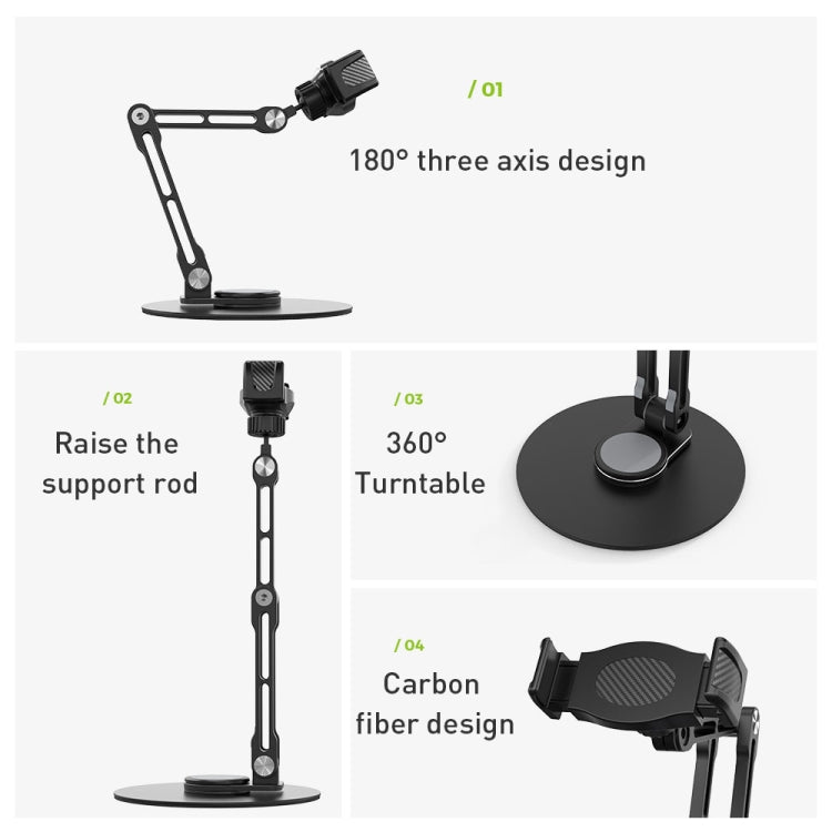R-JUST HZ42 Clip Type Disc Rotating Phone Desktop Stand(Black) - free shipping - PMC TechLife - Order now!