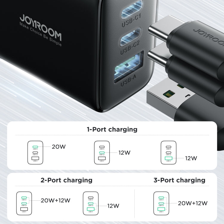 JOYRO0M JR-TCF10 32W Dual USB-C/Type-C+USB Fast Charger, Plug:UK Plug(Black) - USB Charger by JOYROOM | Online Shopping South Africa | PMC Jewellery