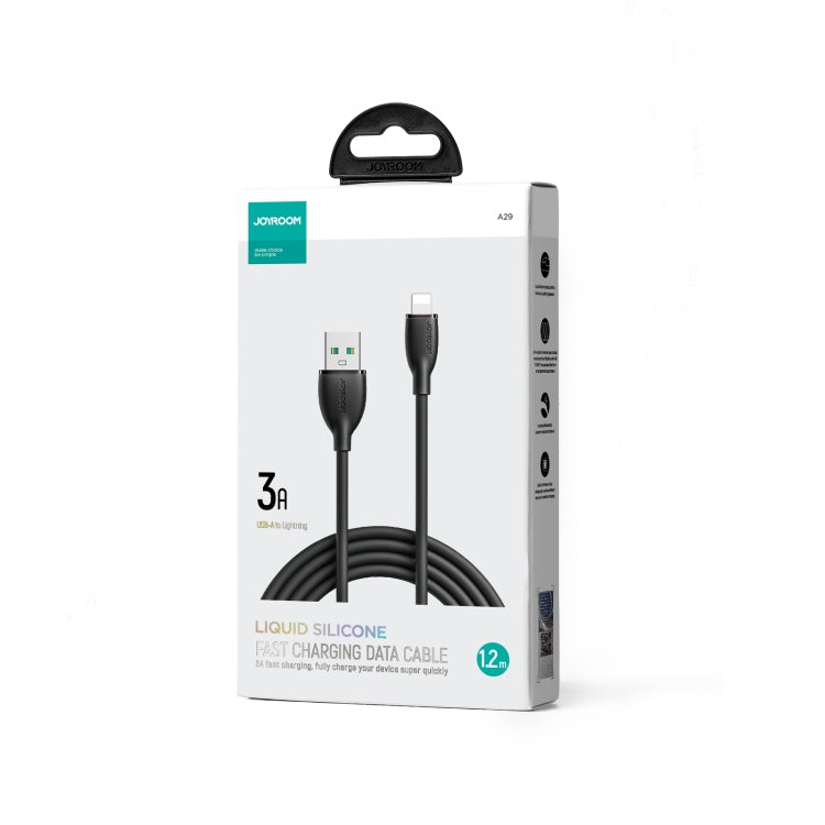 JOYROOM SA29-AL3 3A USB to 8 Pin Liquid Silicone Fast Charging Data Cable, Length: 1.2m(Black) - Normal Style Cable by JOYROOM | Online Shopping South Africa | PMC TechLife | Buy Now Pay Later Mobicred