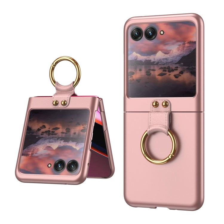 For Motorola Razr 40 Ultra GKK Ultra-thin PC Ring Holder Phone Case(Pink) - Motorola Cases by GKK | Online Shopping South Africa | PMC Jewellery