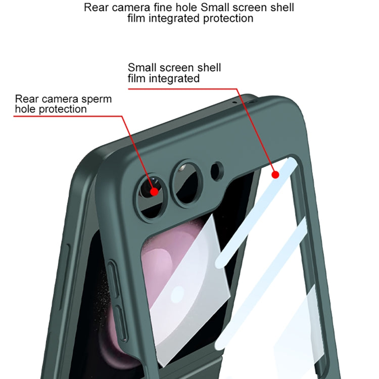 For Samsung Galaxy Z Flip5 GKK Ultra-thin PC Full Coverage Ring Holder Phone Case with Strap(Silver) - Galaxy Z Flip5 Cases by GKK | Online Shopping South Africa | PMC TechLife | Buy Now Pay Later Mobicred