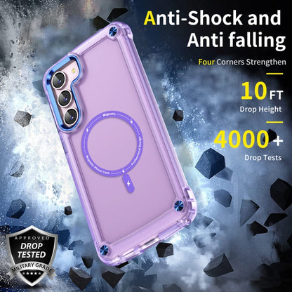 For Samsung Galaxy S23+ 5G Skin Feel TPU + PC MagSafe Magnetic Phone Case(Transparent Purple) - Galaxy S23+ 5G Cases by PMC Jewellery | Online Shopping South Africa | PMC Jewellery