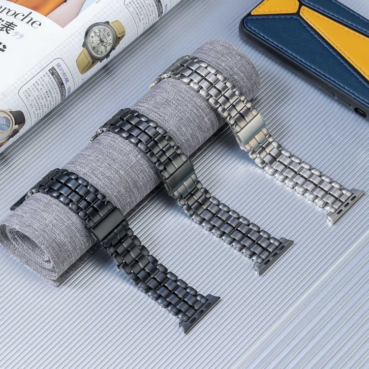 For Apple Watch Series 9 45mm Five Beads Titanium Steel Watch Band(Grey) - Watch Bands by PMC TechLife | Online Shopping South Africa | PMC TechLife