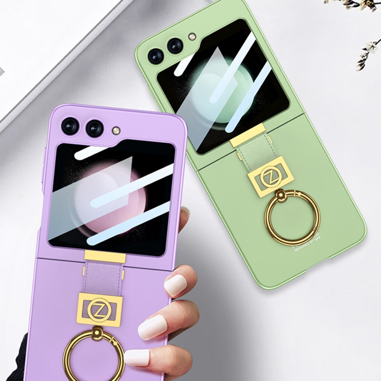 For Samsung Galaxy Z Flip5 GKK Ultra-thin Z Ring Holder PC Phone Case(Green) - free shipping - PMC TechLife - Order now!