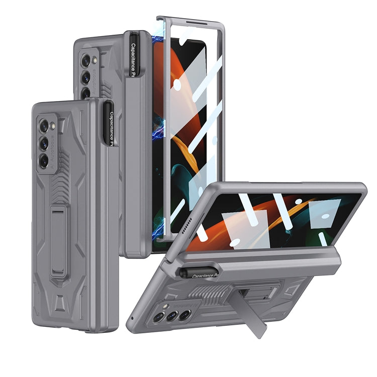 For Samsung Galaxy Z Fold2 GKK Integrated Folding Battle Shell PC Phone Case with Pen Box(Grey) - Galaxy Phone Cases by GKK | Online Shopping South Africa | PMC Jewellery