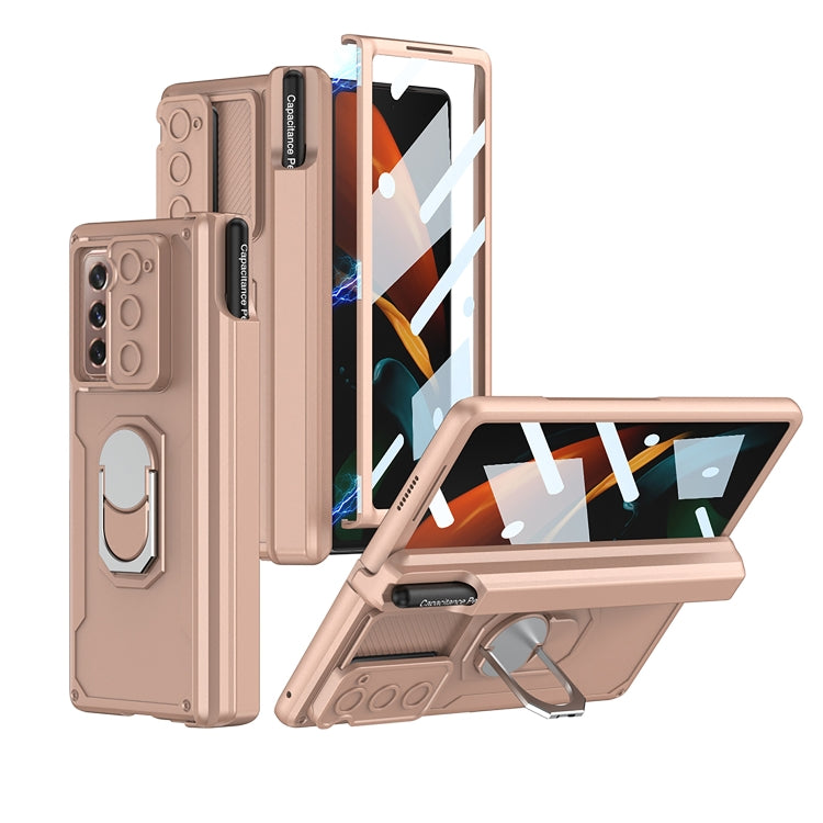 For Samsung Galaxy Z Fold2 GKK Integrated Folding Armored Shell PC Phone Case with Pen Box(Gold) - Galaxy Phone Cases by GKK | Online Shopping South Africa | PMC Jewellery | Buy Now Pay Later Mobicred