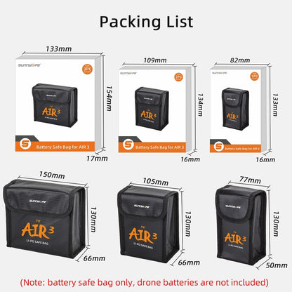 For DJI Air 3 Sunnylife Battery Explosion-proof Safe Bag Protective Li-Po Safe Bag For 1pc Battery - Backpacks & Bags by Sunnylife | Online Shopping South Africa | PMC Jewellery