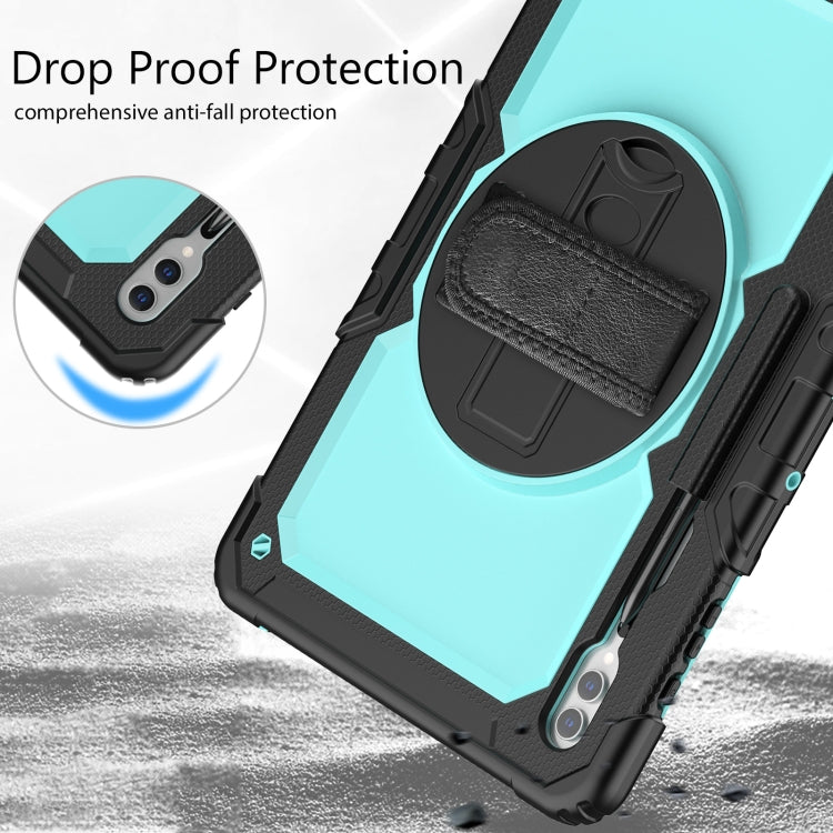 For Samsung Galaxy Tab S9 Ultra / S10 Ultra Silicone Hybrid PC Tablet Protective Case(Black+Light Blue) - Galaxy Tab S9 Ultra Cases by PMC TechLife | Online Shopping South Africa | PMC TechLife | Buy Now Pay Later Mobicred