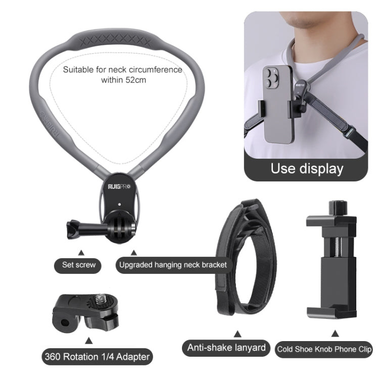 RUIGPRO Lazy Neck Bracket POV View Mount With Phone Clamp & Adapter - Holder by RUIGPRO | Online Shopping South Africa | PMC Jewellery