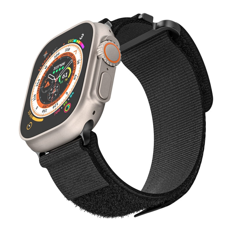 For Apple Watch Series 9 41mm AW Nylon Two-Section Watch Band(Black) - Watch Bands by PMC TechLife | Online Shopping South Africa | PMC TechLife
