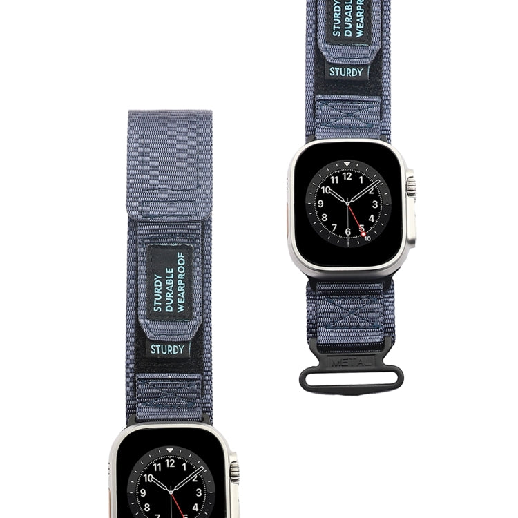 For Apple Watch SE 2023 44mm AW Nylon Two-Section Watch Band(Blue) - Watch Bands by PMC TechLife | Online Shopping South Africa | PMC TechLife