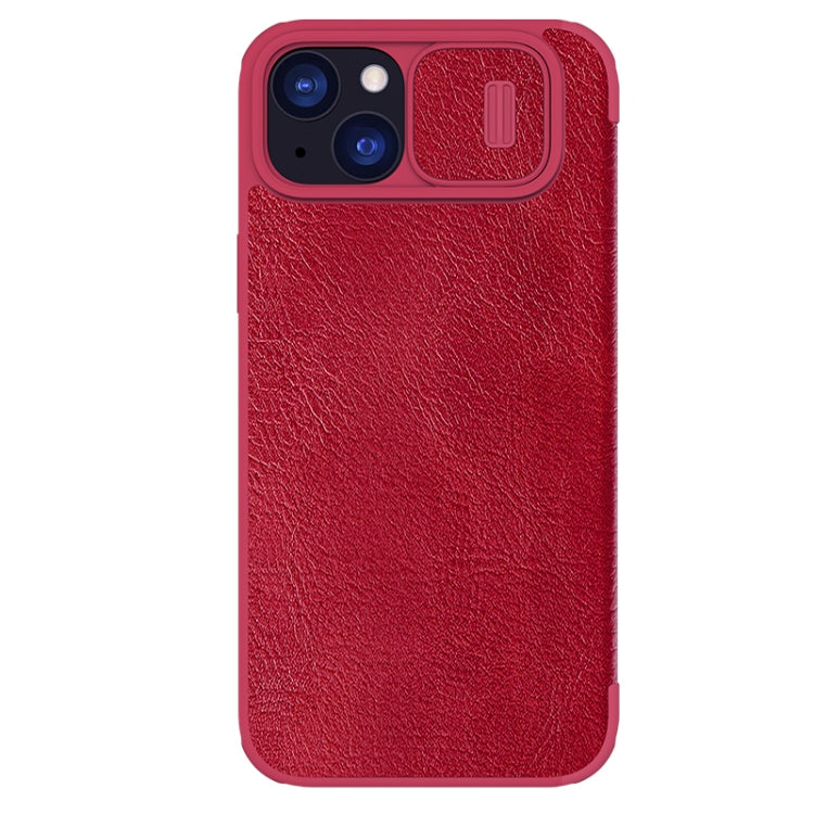 For iPhone 15 Plus NILLKIN QIN Series Pro Sliding Camera Cover Design Leather Phone Case(Red) - iPhone 15 Plus Cases by NILLKIN | Online Shopping South Africa | PMC TechLife | Buy Now Pay Later Mobicred