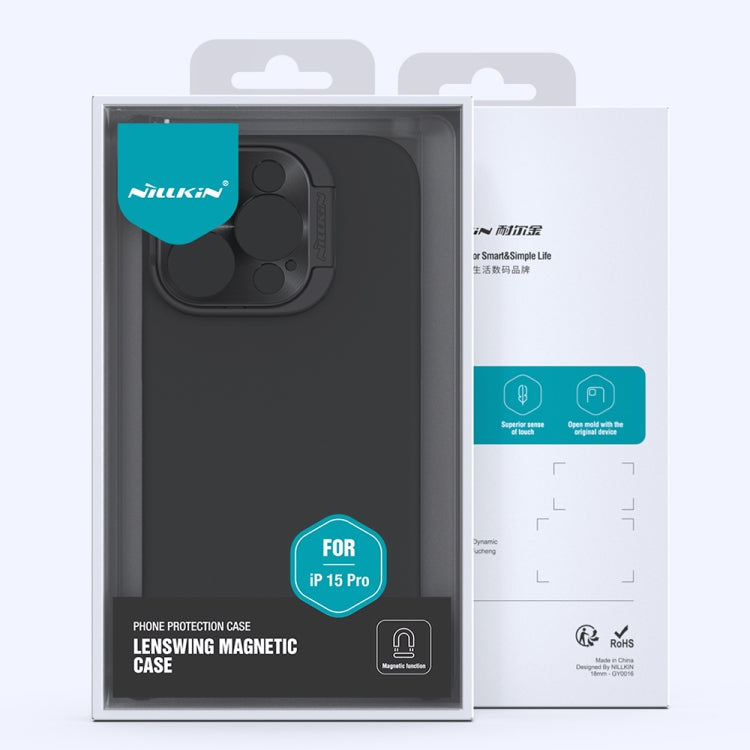 For iPhone 15 Pro NILLKIN Lens Wing Magsafe Magnetic Phone Case(Black) - free shipping - PMC TechLife - Order now!
