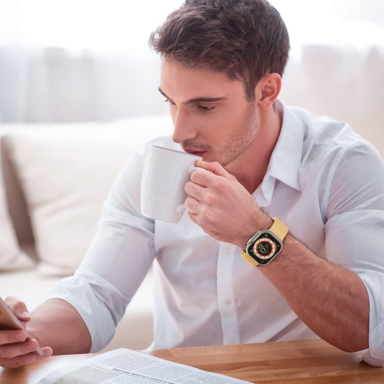 For Apple Watch 6 44mm Pin Buckle Silicone Watch Band(Light Orange) - Watch Bands by PMC TechLife | Online Shopping South Africa | PMC TechLife