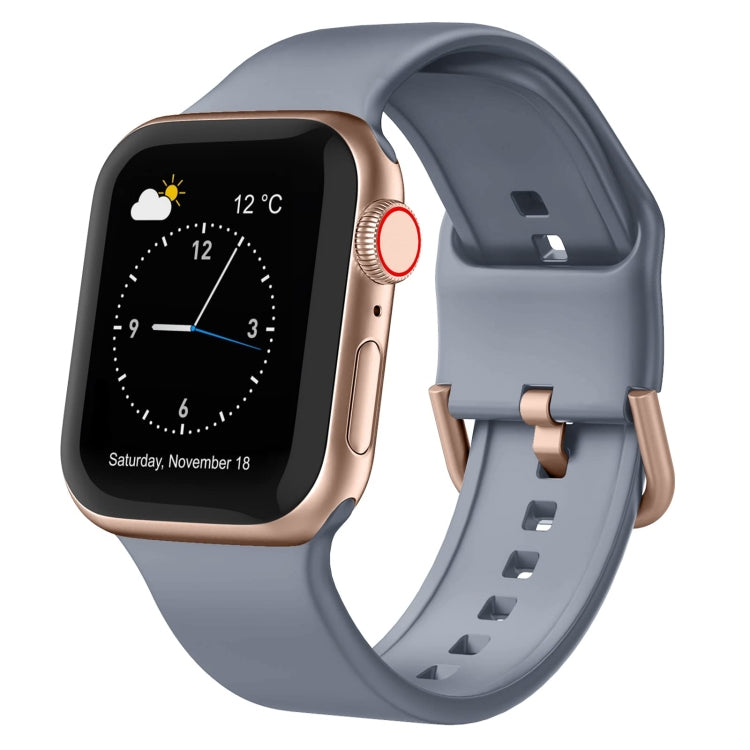 For Apple Watch 5 40mm Pin Buckle Silicone Watch Band(Blue Grey) - Watch Bands by PMC TechLife | Online Shopping South Africa | PMC TechLife