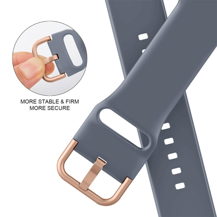 For Apple Watch 5 40mm Pin Buckle Silicone Watch Band(Blue Grey) - Watch Bands by PMC TechLife | Online Shopping South Africa | PMC TechLife