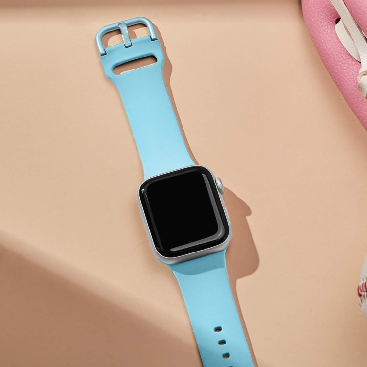 For Apple Watch 4 44mm Pin Buckle Silicone Watch Band(Light Blue) - Watch Bands by PMC TechLife | Online Shopping South Africa | PMC TechLife